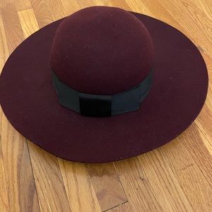 Kate spade burgundy floppy hat